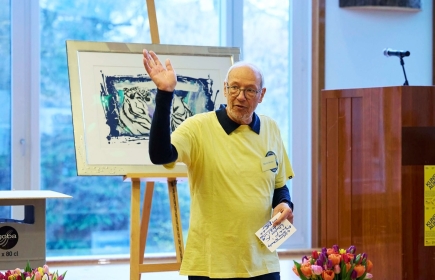 Ha condotto l'evento con evidente entusiasmo: Rot. Martin Huser, promotore dell'asta